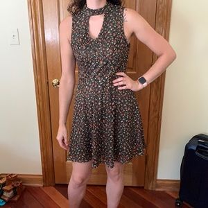 Olive green floral Xhilaration dress